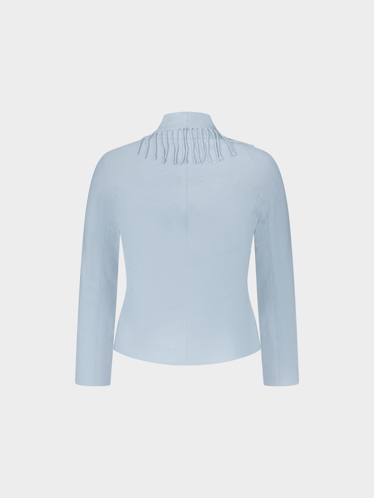Thierry Mugler 1990s Light Blue Fringed Wrap Jacket