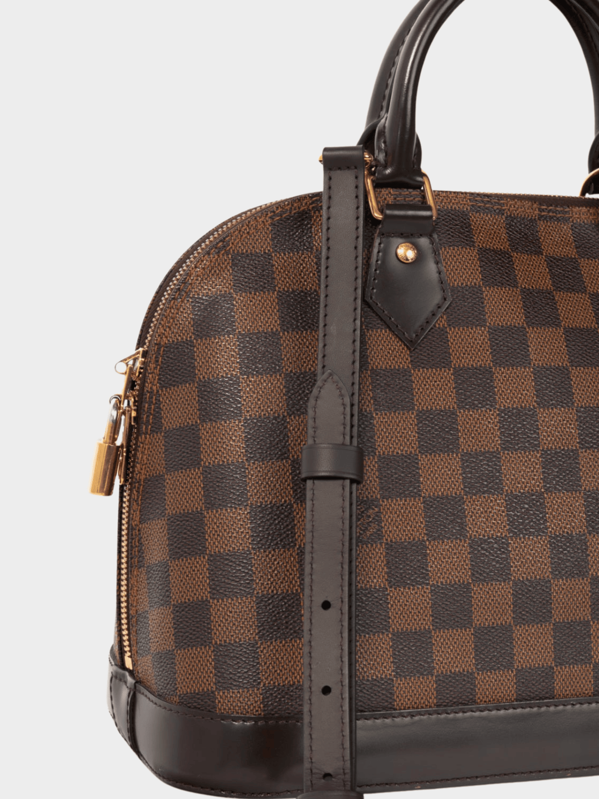 Louis Vuitton 2016 Brown Alma PM Damier Ebene Canvas Tote