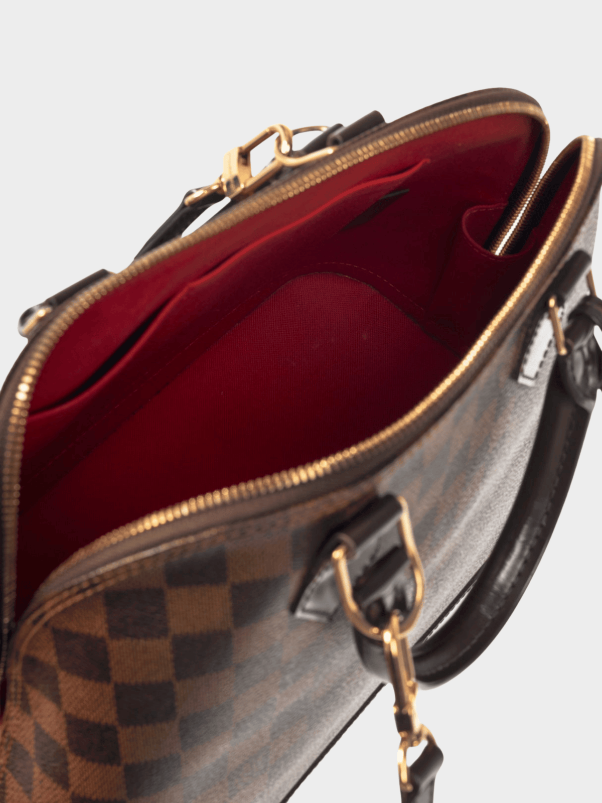 Louis Vuitton 2016 Brown Alma PM Damier Ebene Canvas Tote