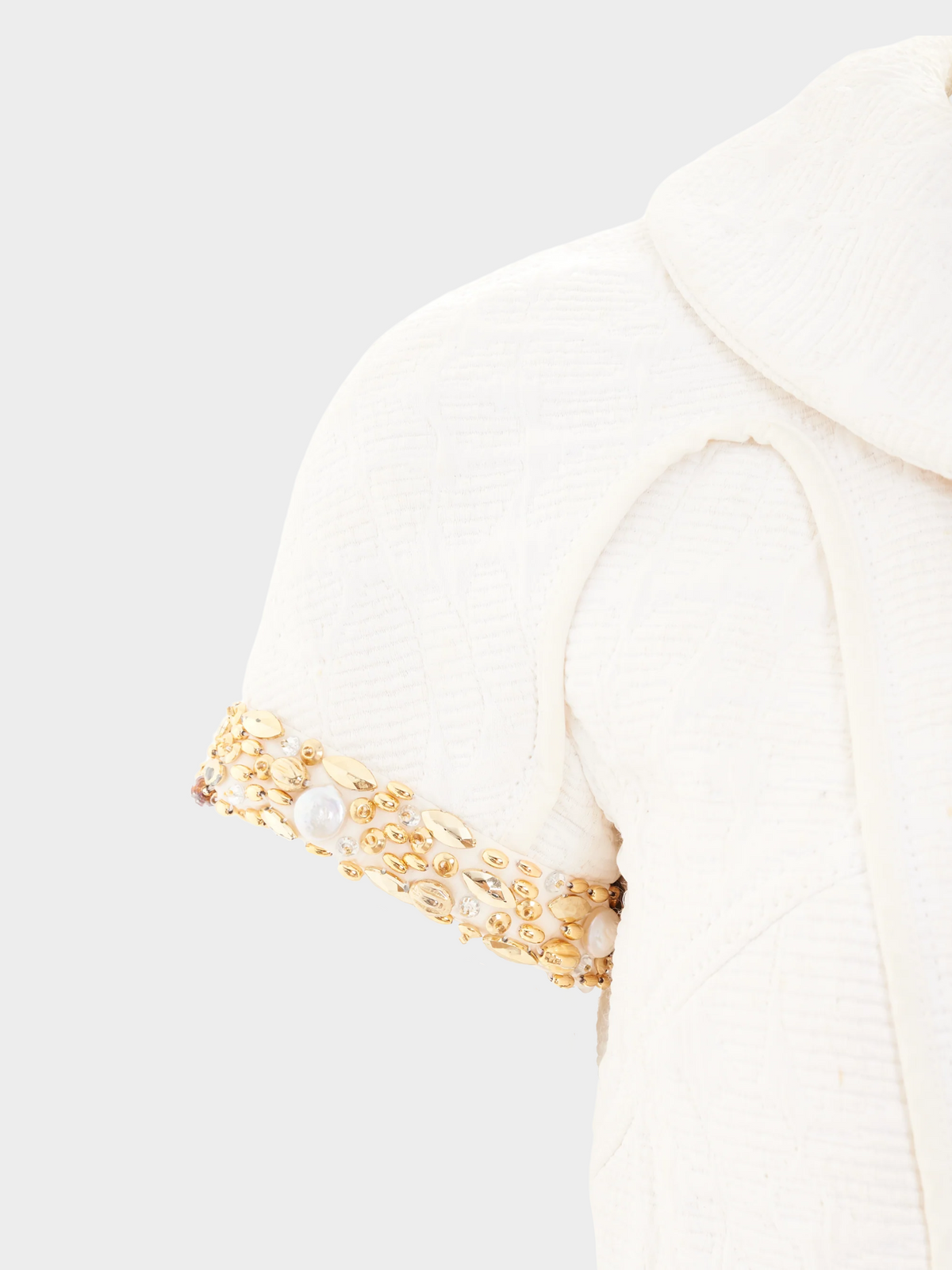 Louis Vuitton 2000s White Embellished Short Sleeve Jacket