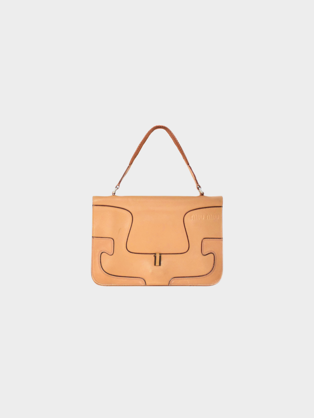 Miu Miu FW 1999 Beige Leather Top Handled Bag