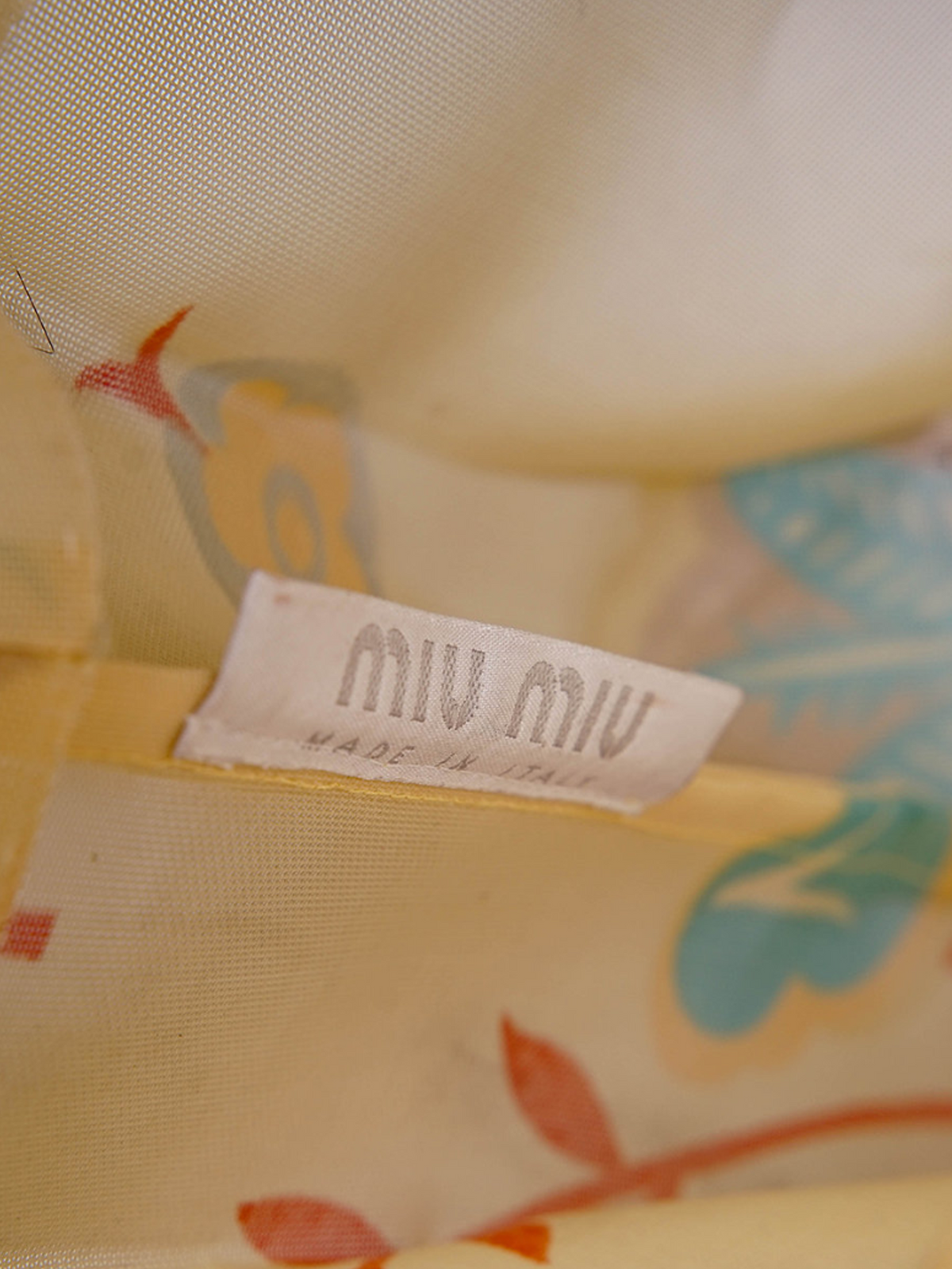 Miu Miu SS 1997 Beige Floral Mesh Bag