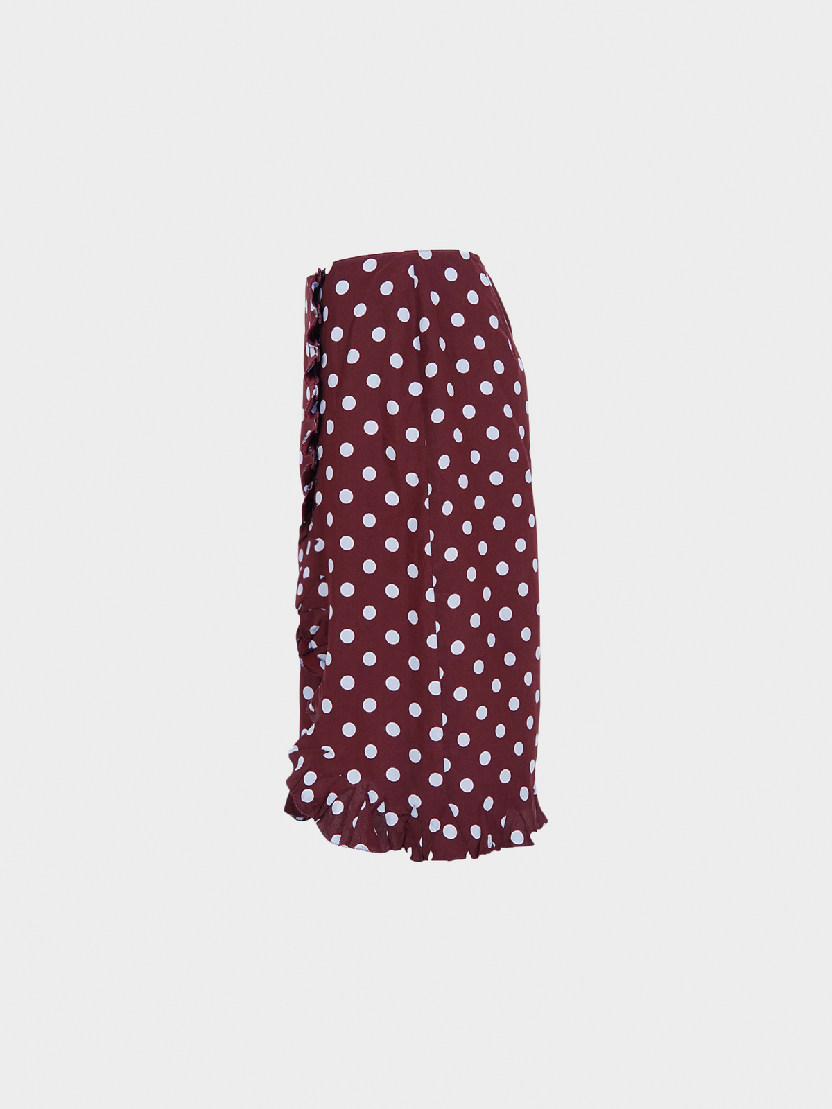 Prada SS 2000 Burgundy Polka Dot Skirt