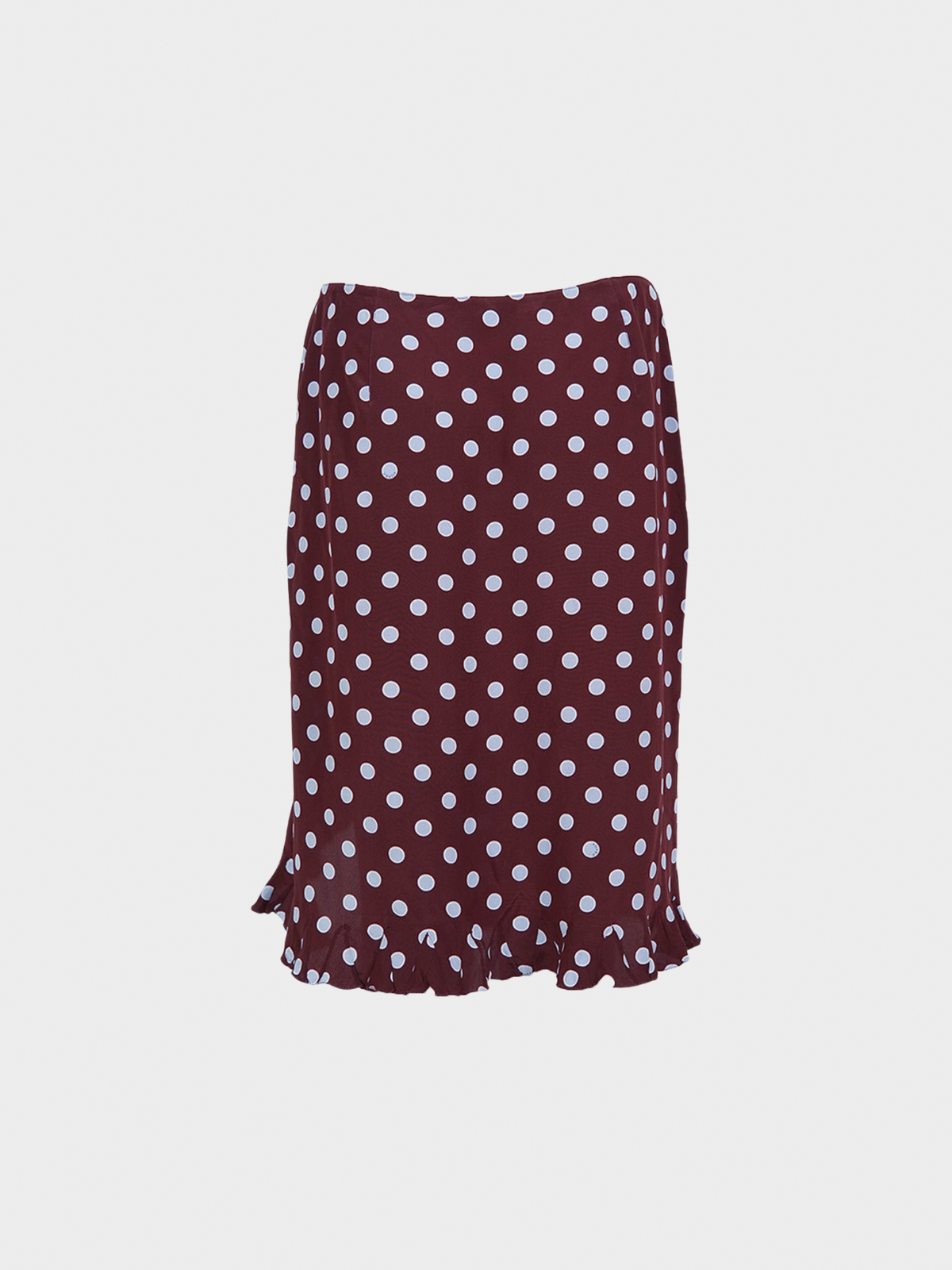 Prada SS 2000 Burgundy Polka Dot Skirt