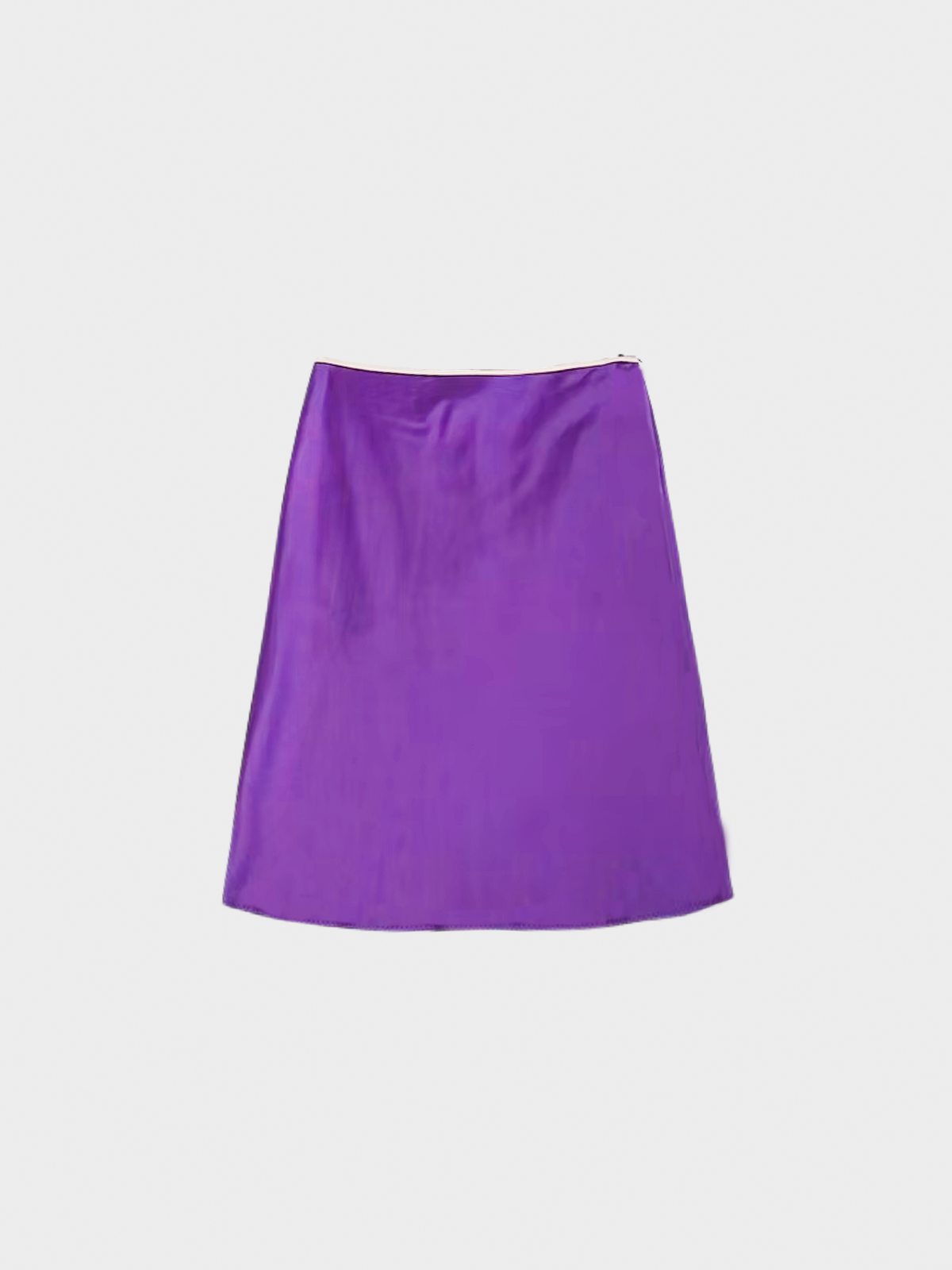 Miu Miu 1990s Deep Purple Midi Silk Skirt