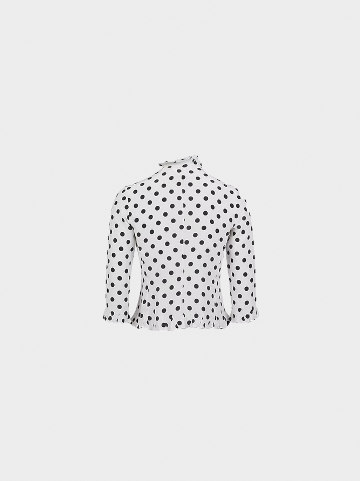 Prada SS 2000 Black and White Silk Polka Dot Top