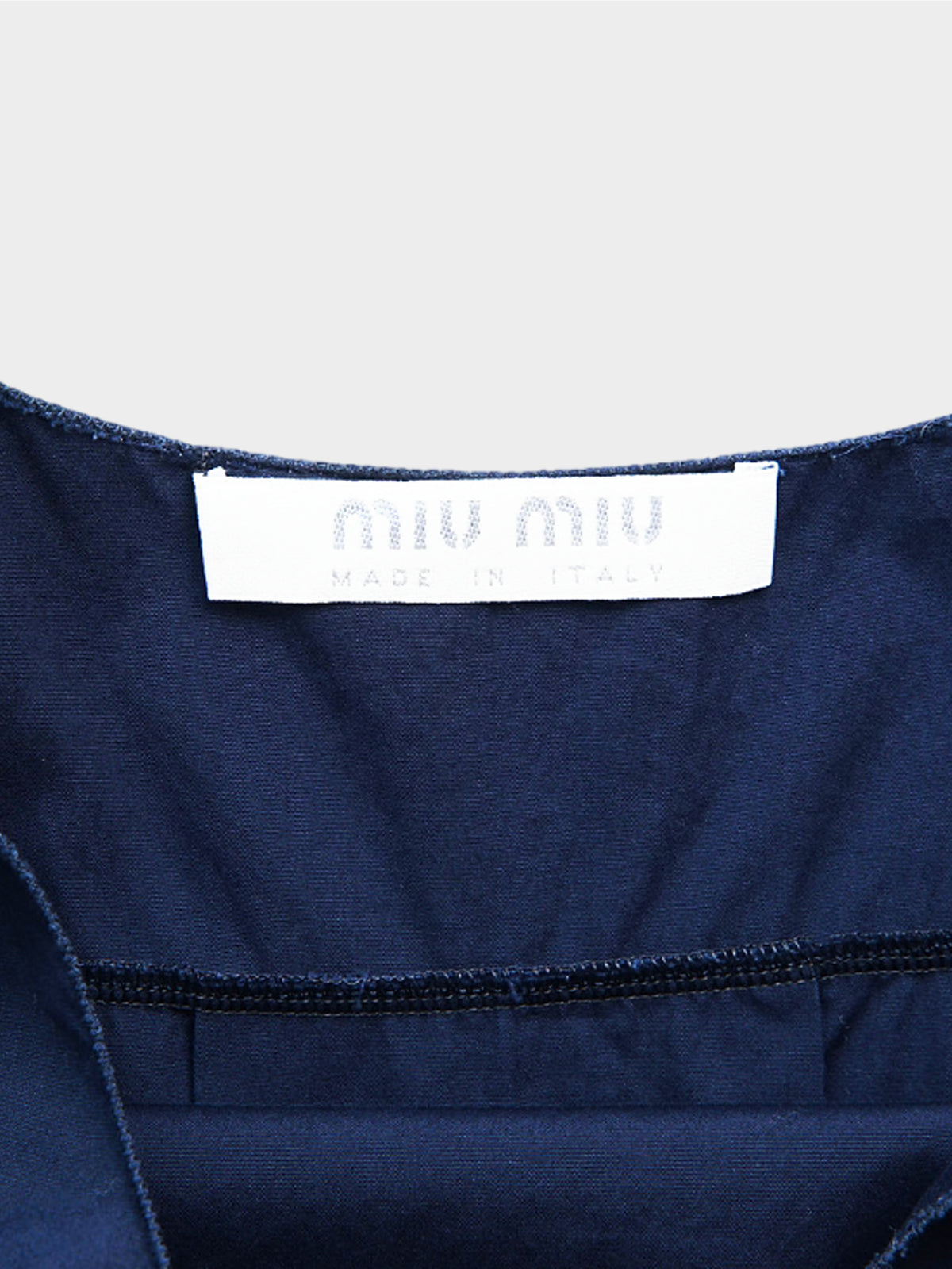 Miu Miu SS 1999 Navy Back Pleated Runway Dress