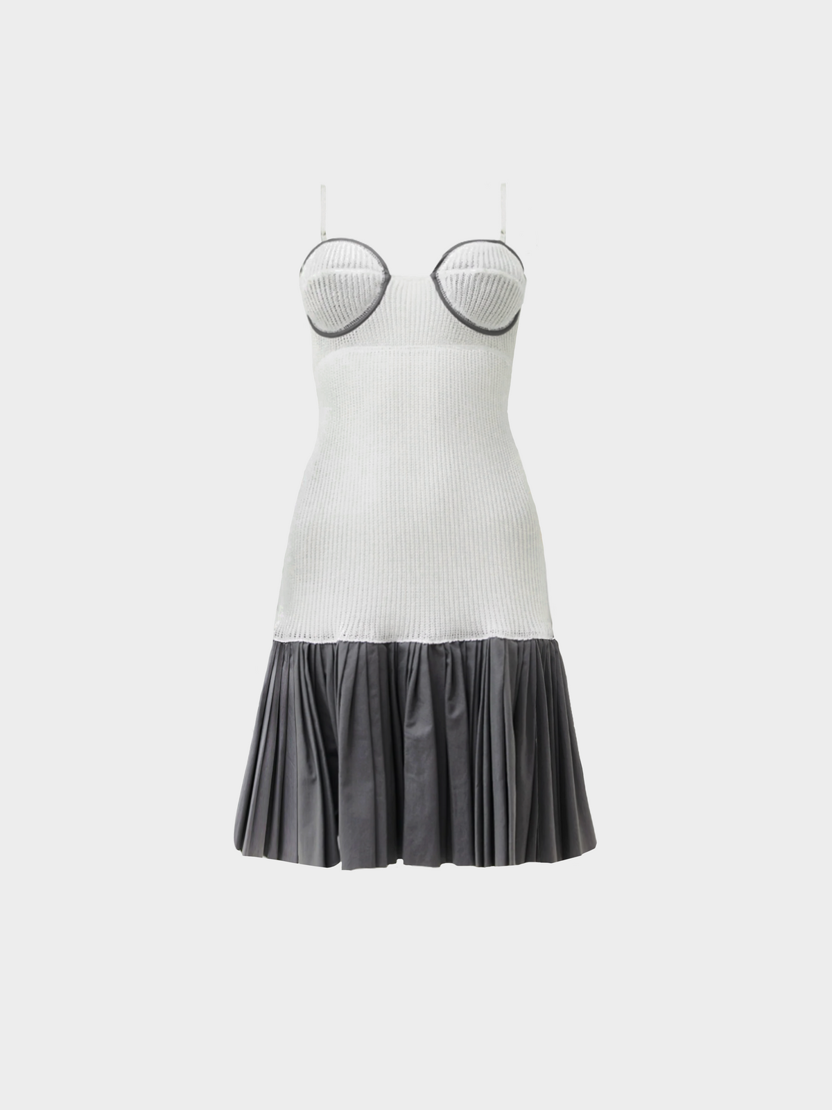 Miu Miu SS 2003 White and Grey Sleeveless Mini Dress