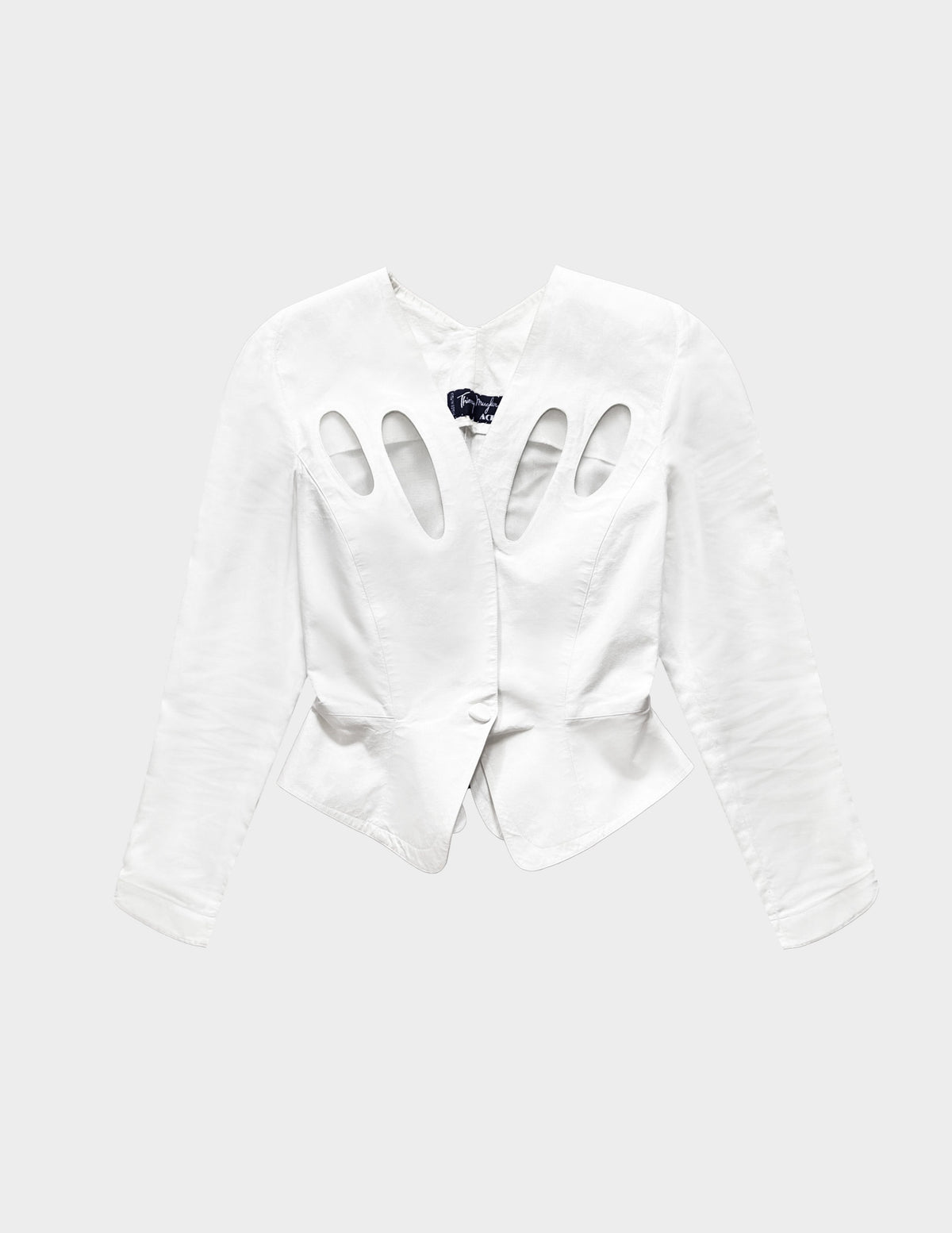 Thierry Mugler Active 1980s White Cutout Blazer