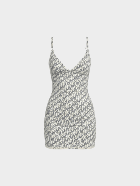 Christian Dior 2000s Monogram Cotton Lingerie Dress