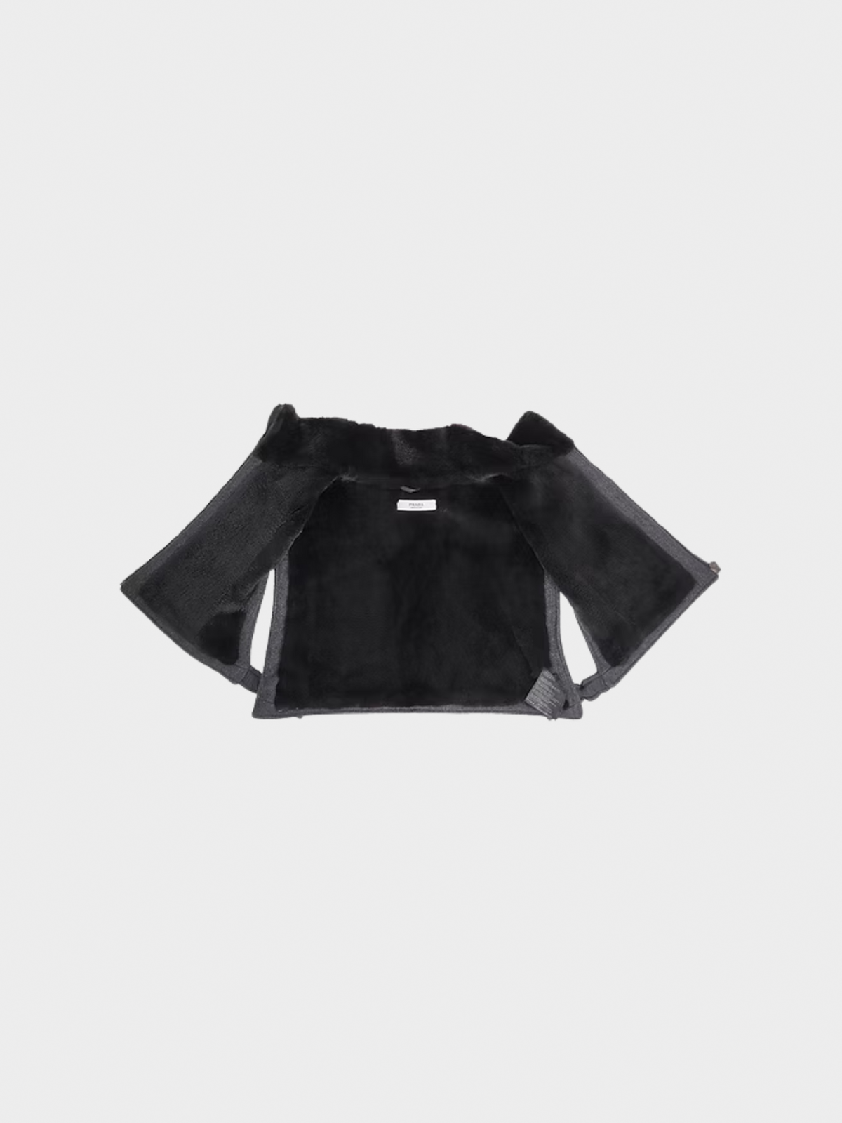Prada FW 2001 Grey Fur Lining Cropped Vest