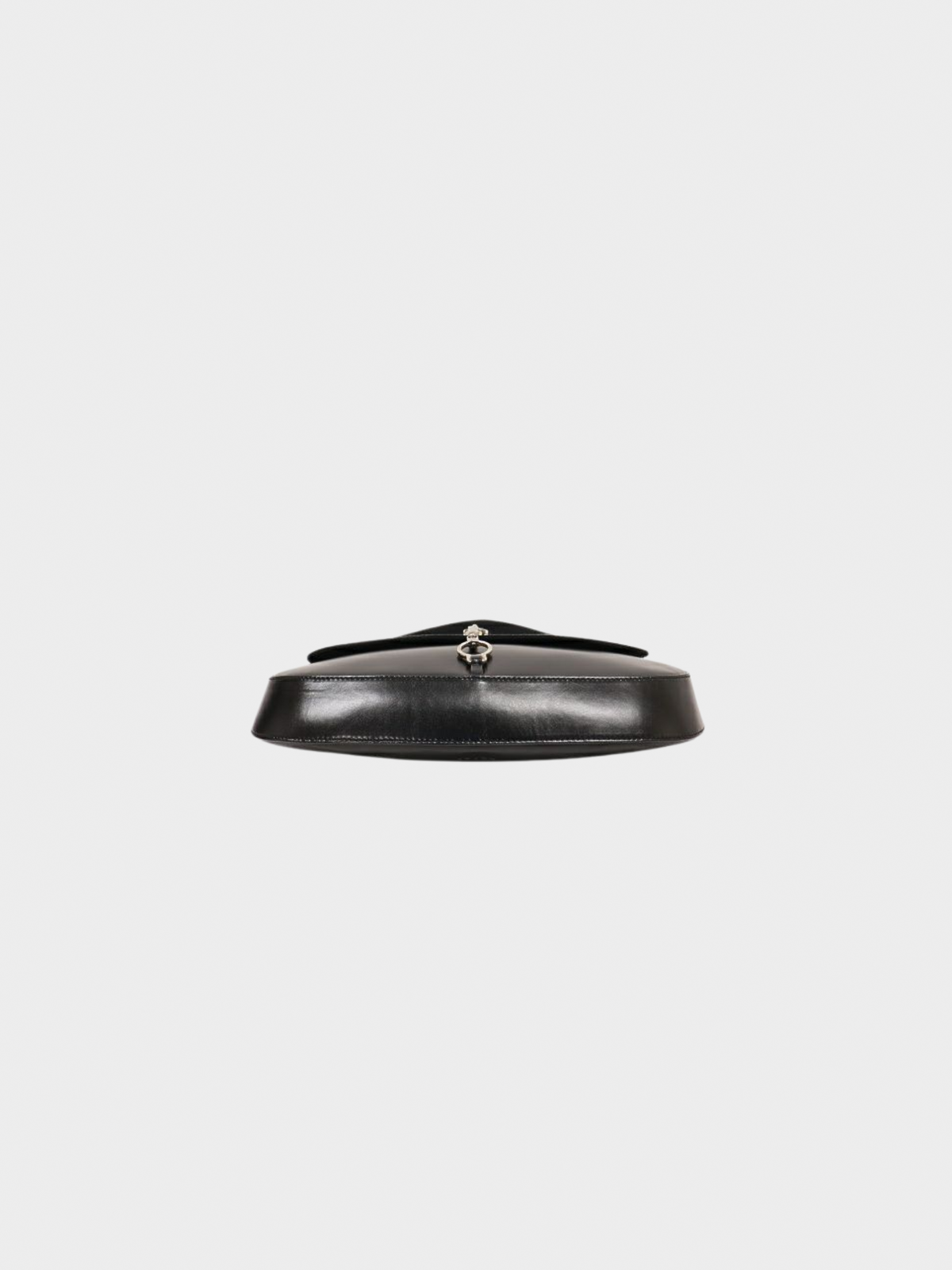 Prada 2000s Black Leather Flap Pochette Bag