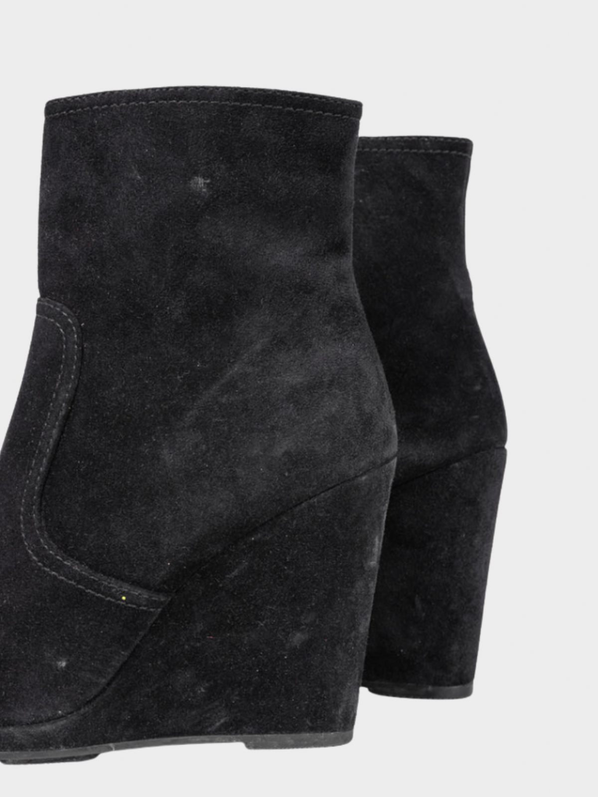 Prada 2000s Black Suede Wedge Booties