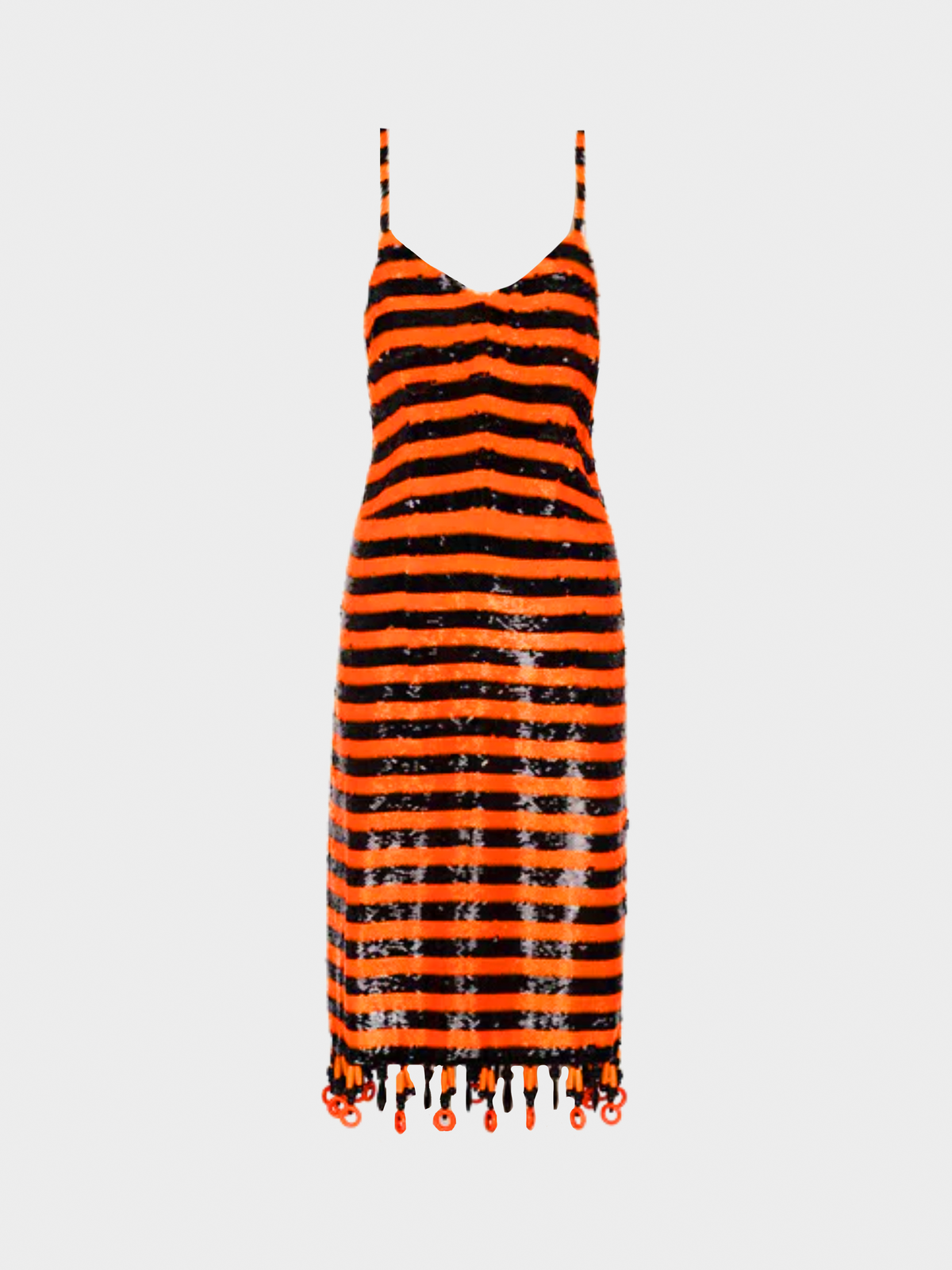 Prada SS 2011 Beijing Orange Black Sequin Flapper Dress