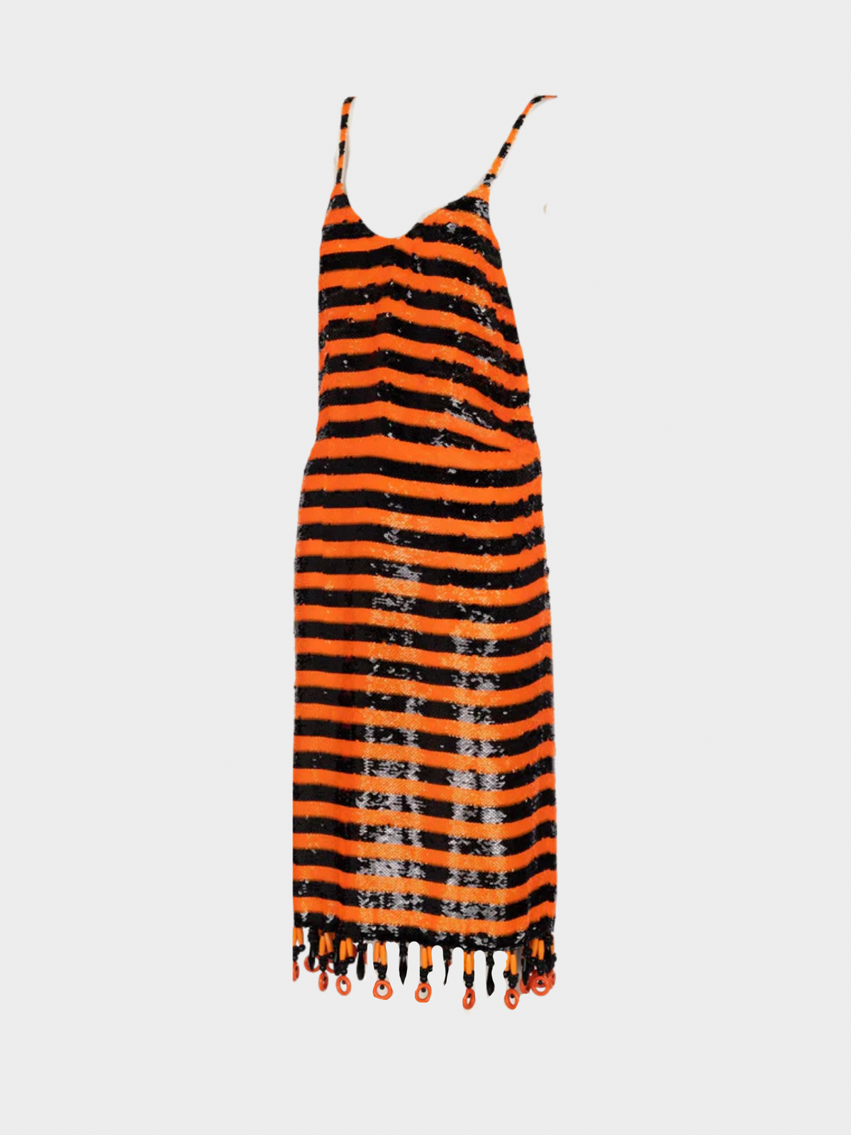 Prada SS 2011 Beijing Orange Black Sequin Flapper Dress