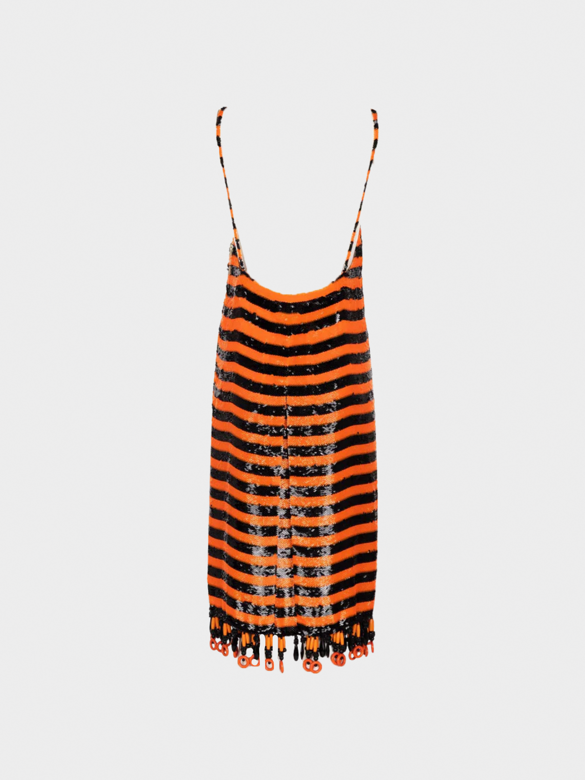 Prada SS 2011 Beijing Orange Black Sequin Flapper Dress