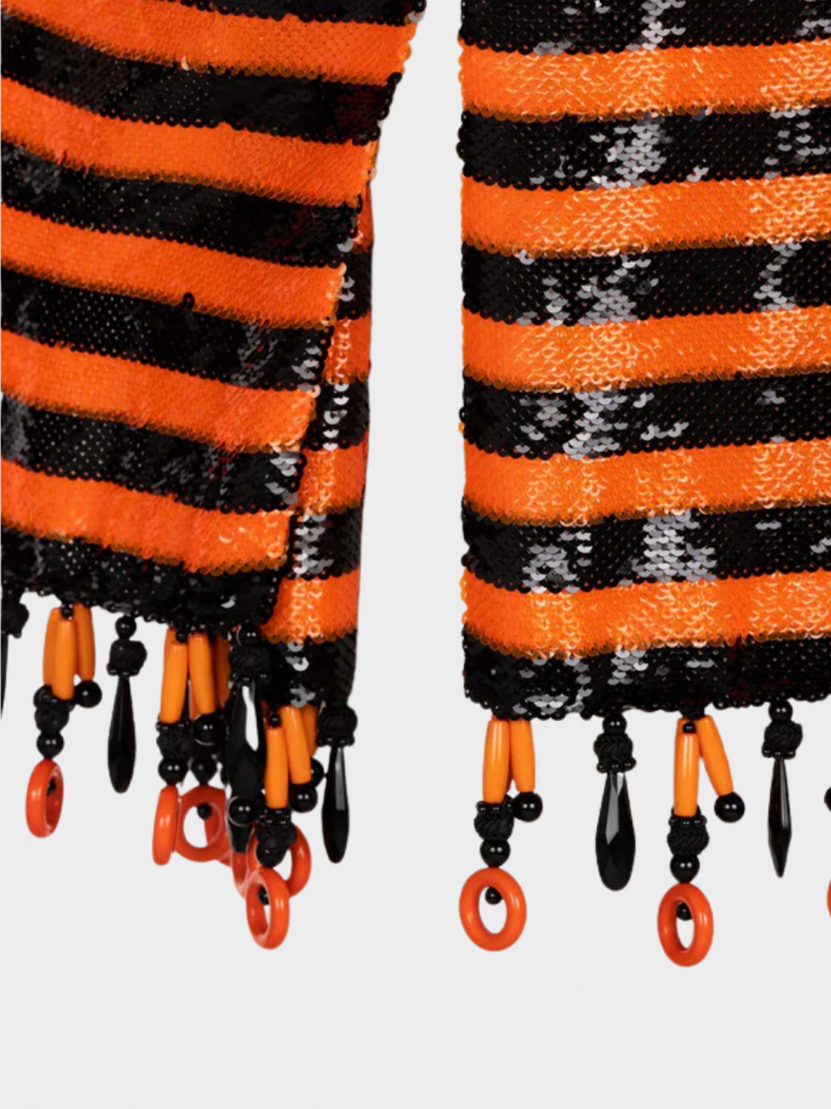 Prada SS 2011 Beijing Orange Black Sequin Flapper Dress