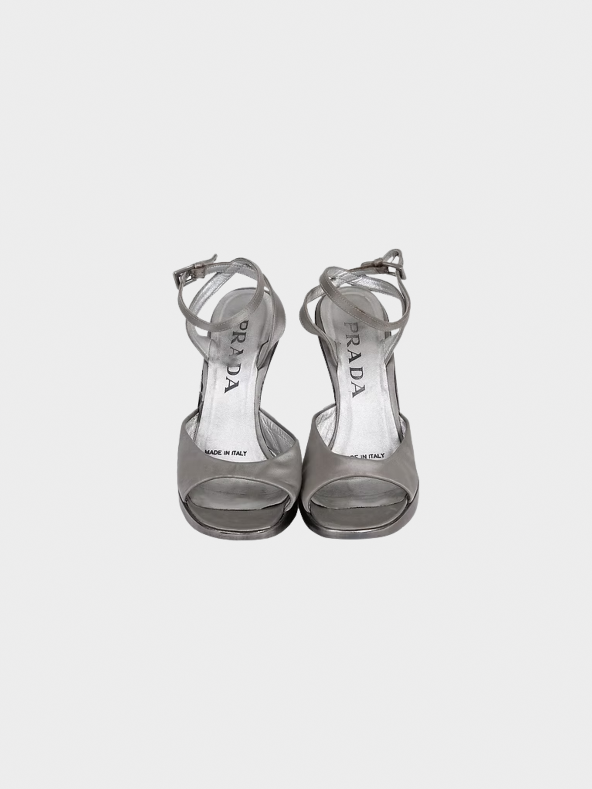 Prada SS 1998 Silver Metal Heels