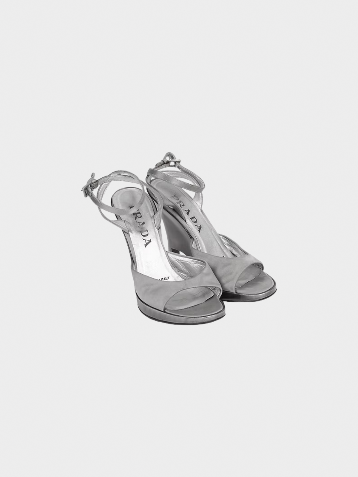 Prada SS 1998 Silver Metal Heels