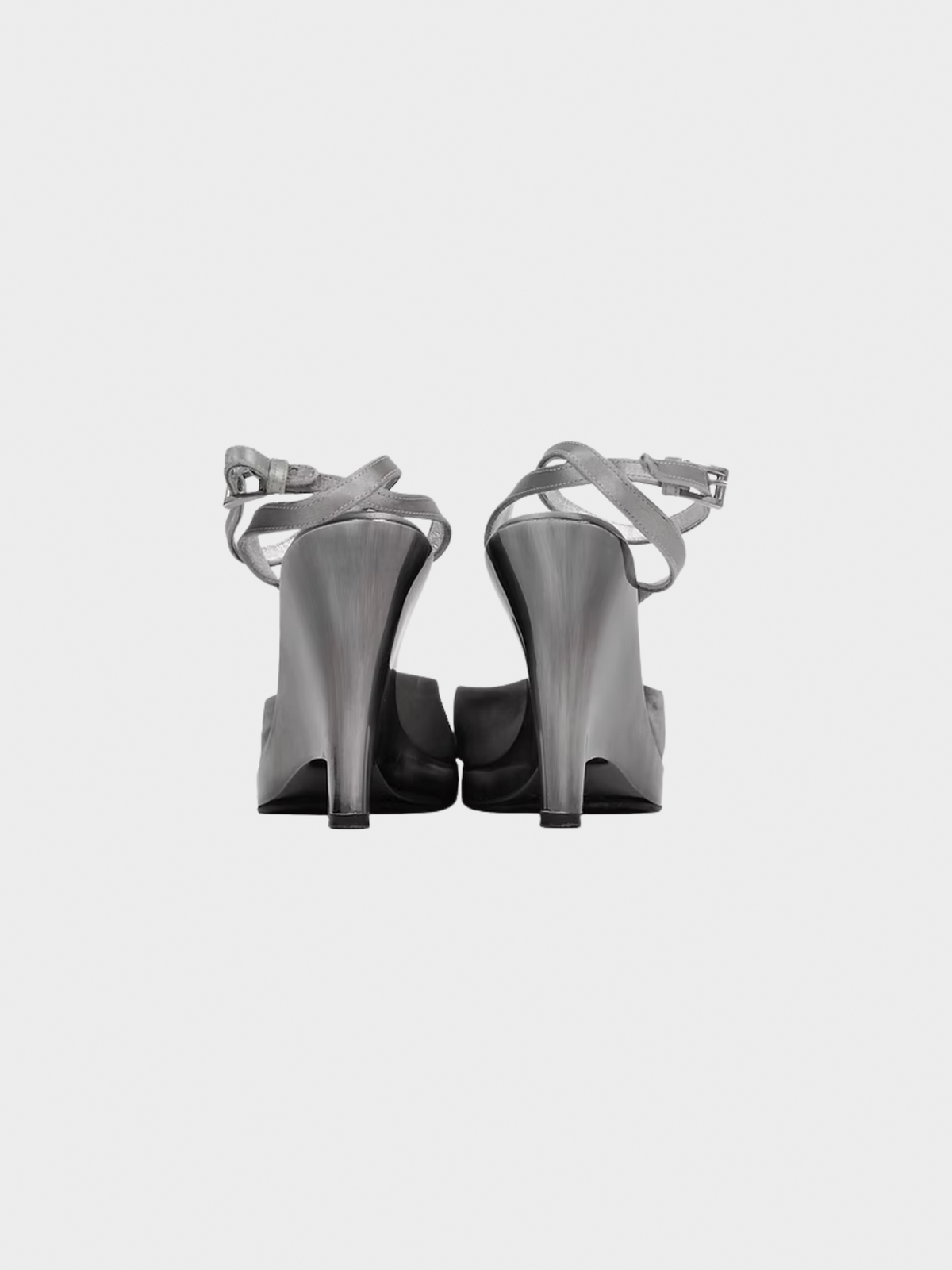 Prada SS 1998 Silver Metal Heels