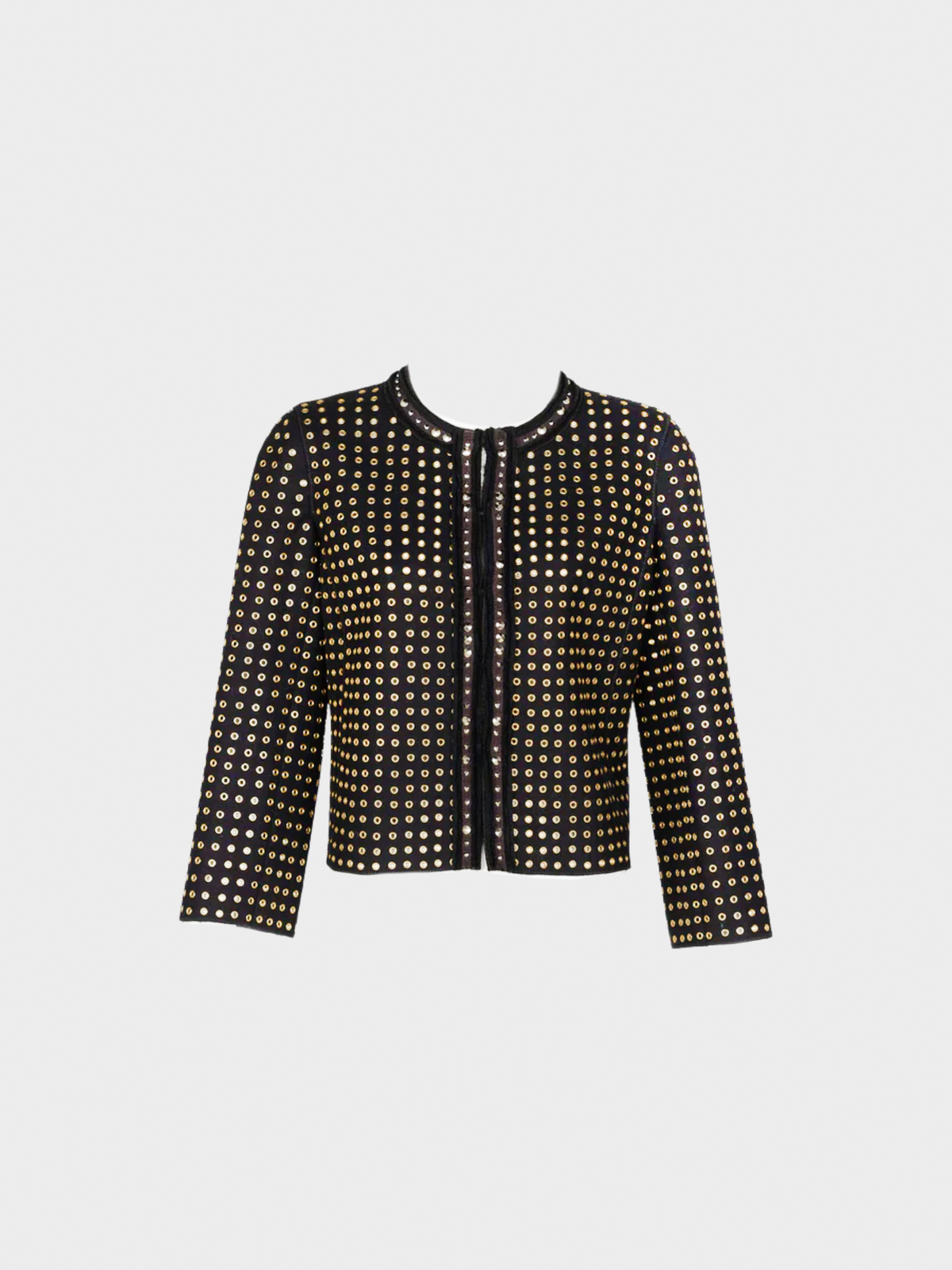 Prada Fall 2005 Black Wool Felt Grommet Jacket