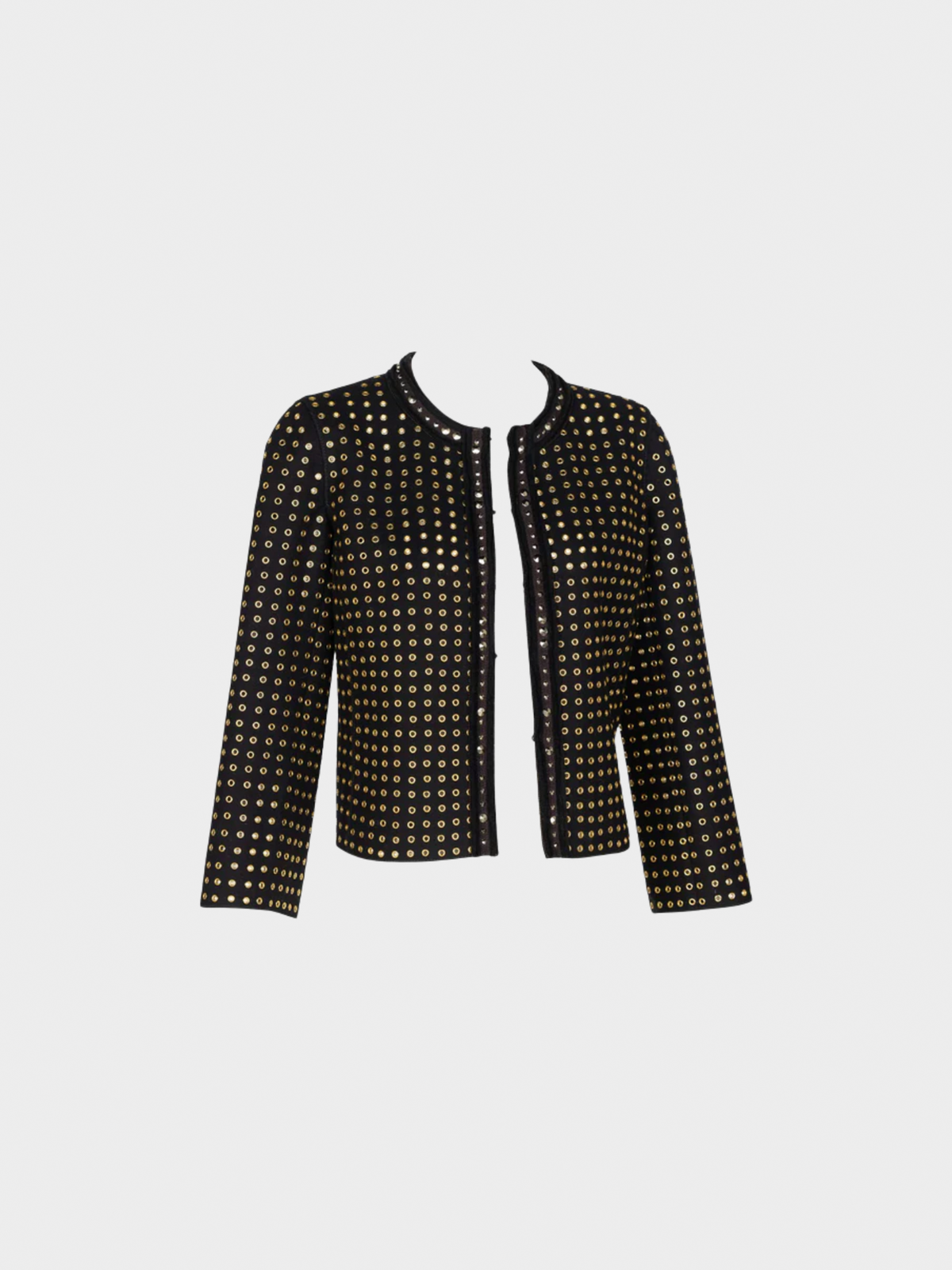 Prada Fall 2005 Black Wool Felt Grommet Jacket
