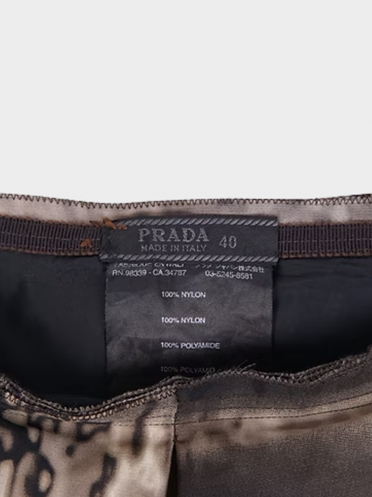 Prada FW 2004 Brown Abstract Print Skirt