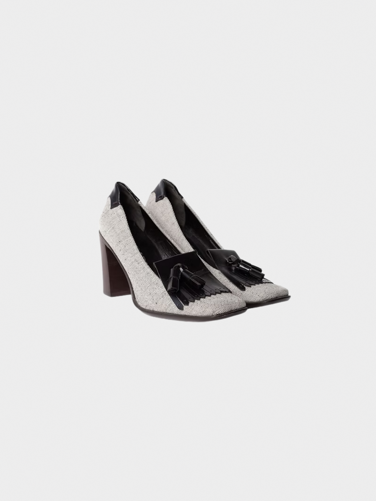 Prada SS 1999 Grey Runway Tassle Heels