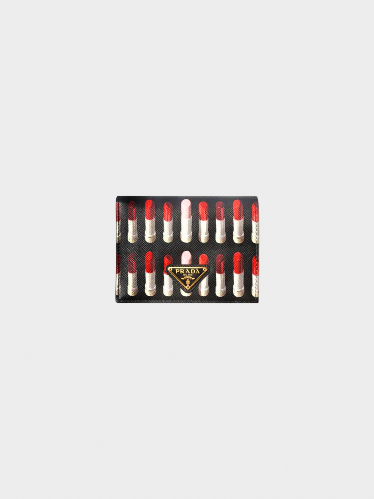 Prada SS 2000 Black Lipstick Print Bi-Fold Wallet
