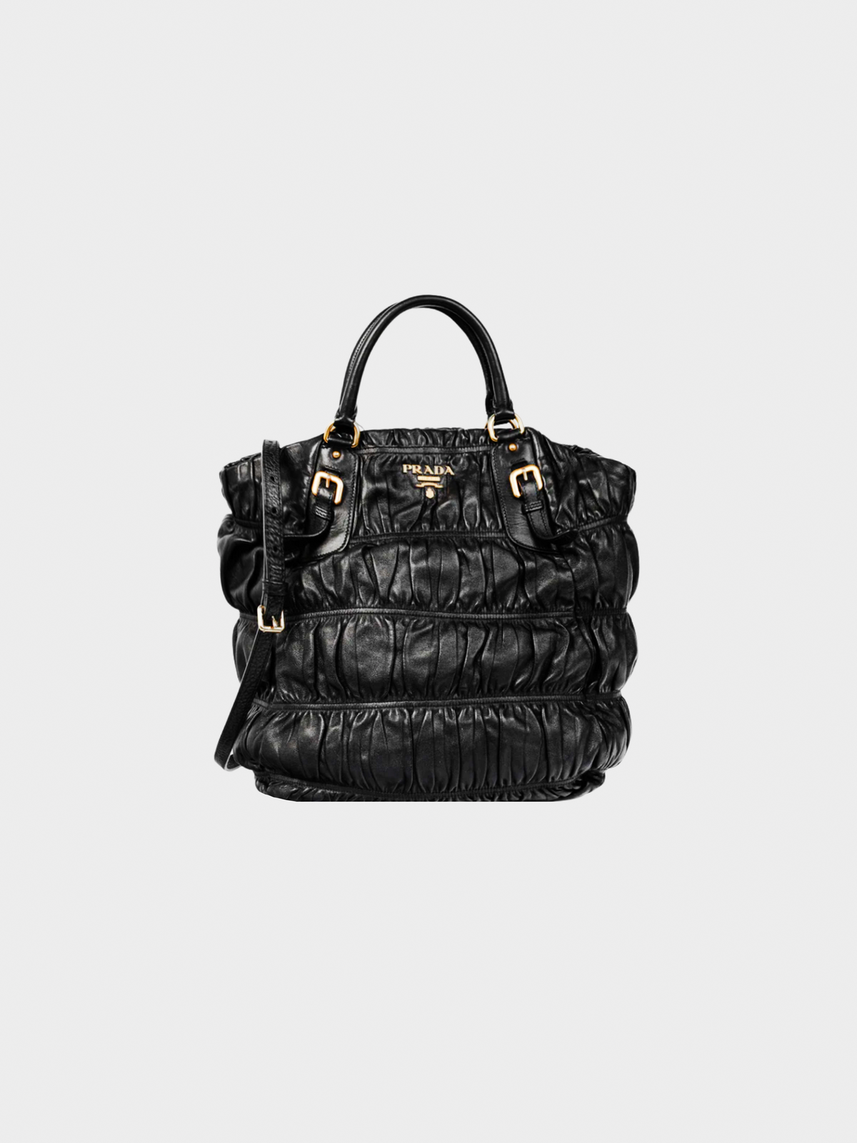 Prada 2000s Black Nero Nappa Gaufre Leather Tote