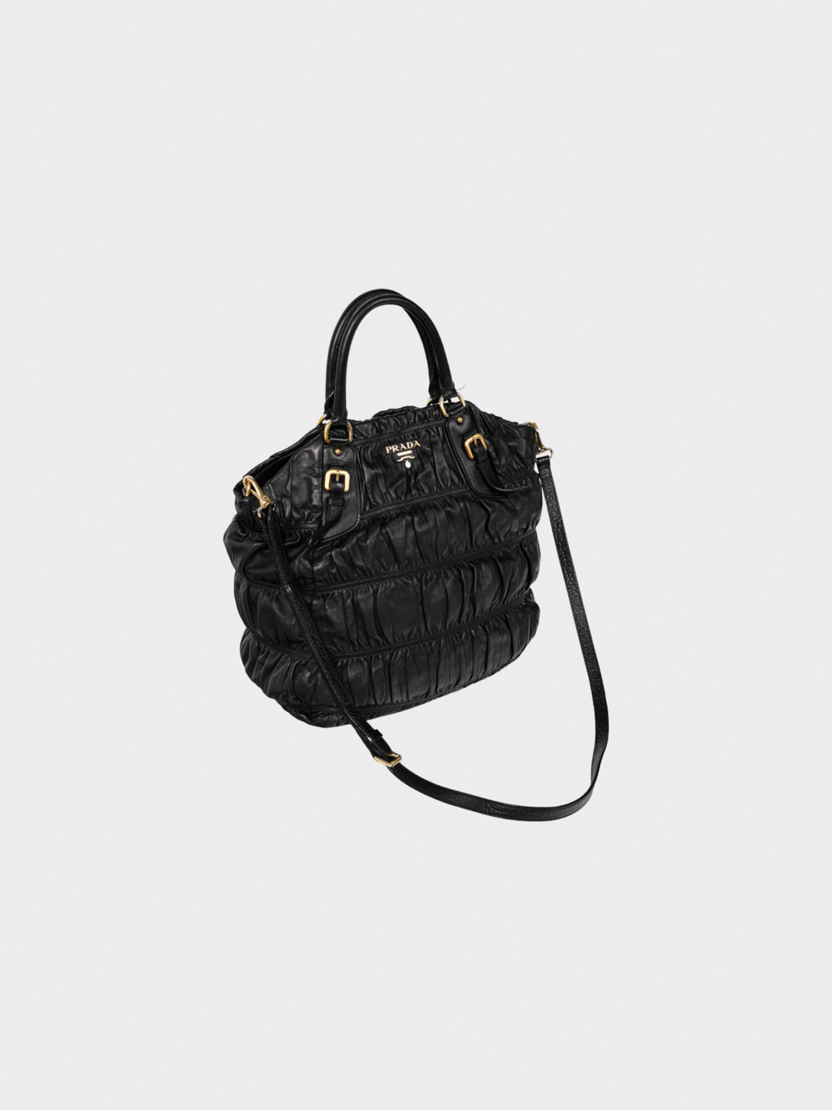 Prada 2000s Black Nero Nappa Gaufre Leather Tote