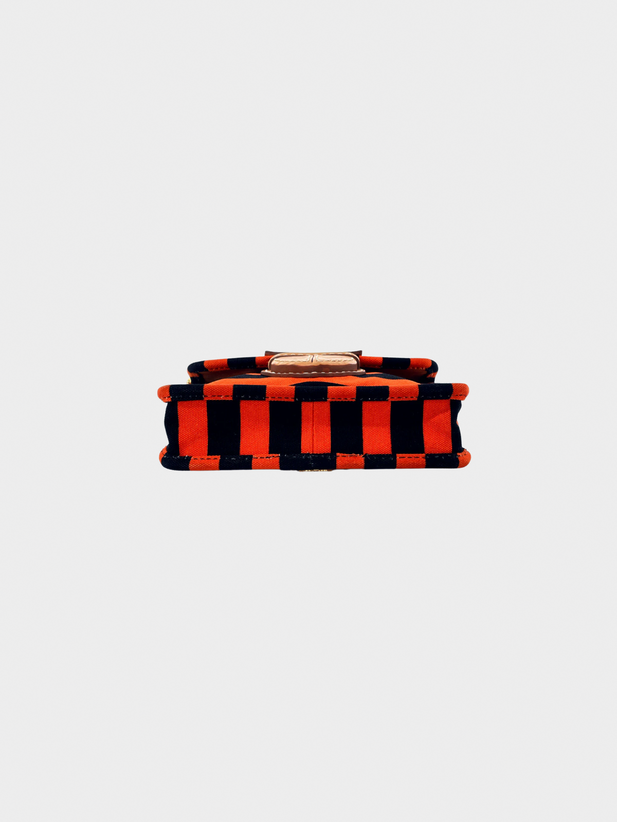 Prada 2010s Black and Orange Canapa Righe Crossbody Bag