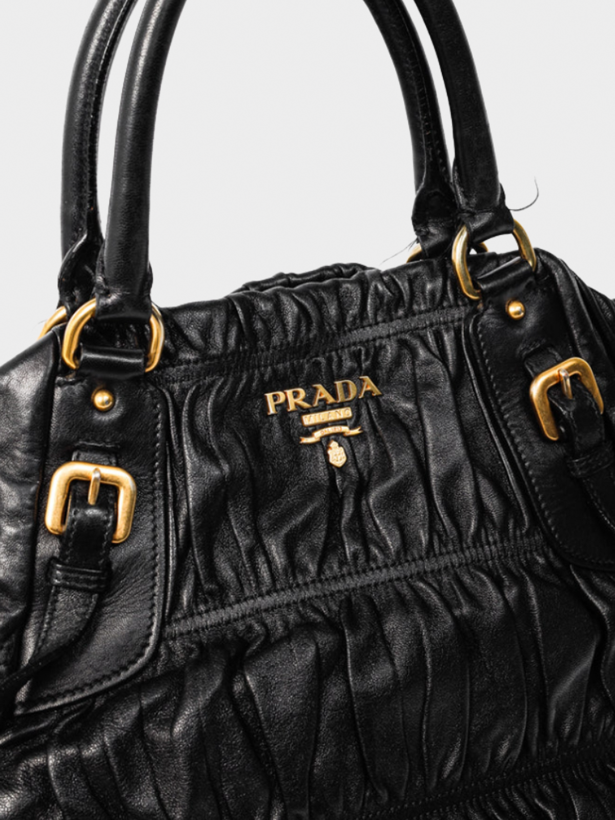 Prada 2000s Black Nero Nappa Gaufre Leather Tote