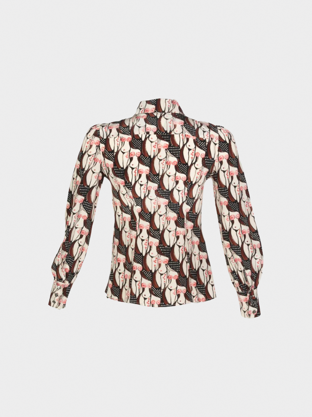 Prada 2001 Multicoloured "Naked Lady" Print Silk Blouse