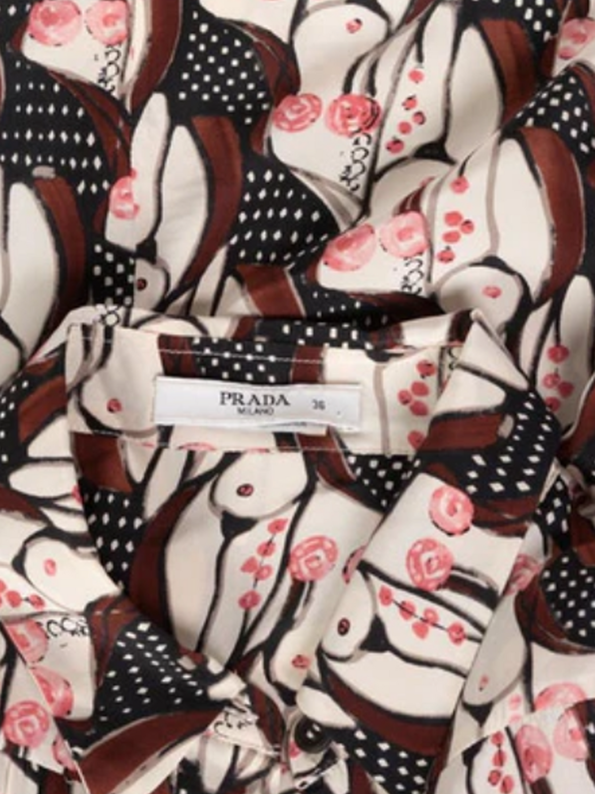 Prada 2001 Multicoloured "Naked Lady" Print Silk Blouse