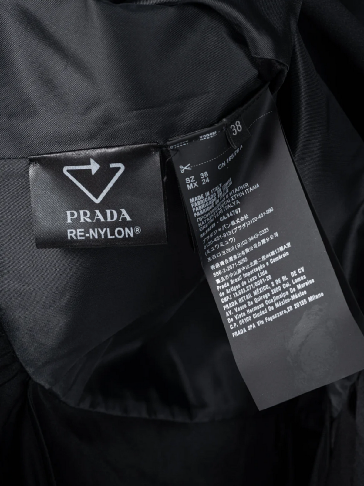 Prada 2021 Black Re-Nylon Patchwork Zip Mini Dress