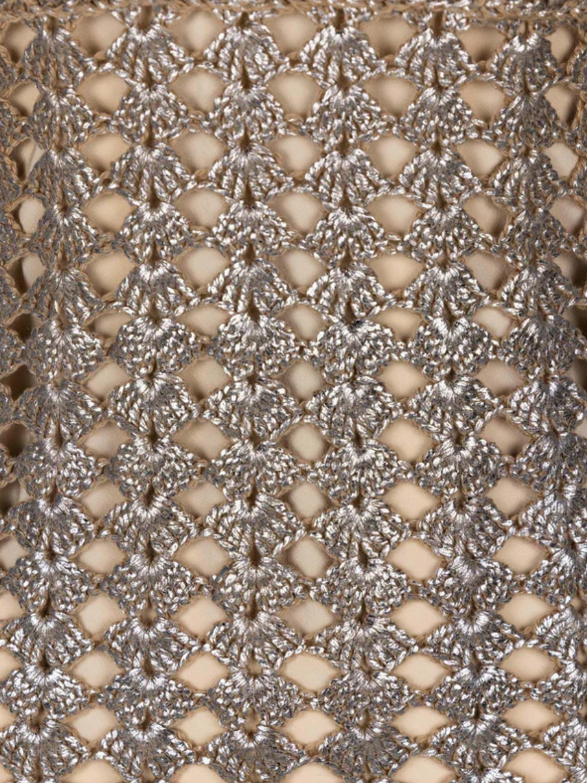 Prada 2000s Bronze Metallic Crochet Dress