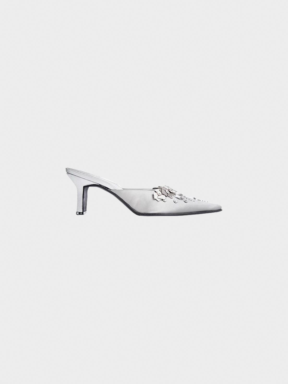 Prada 2000s Silver Embellished Heels