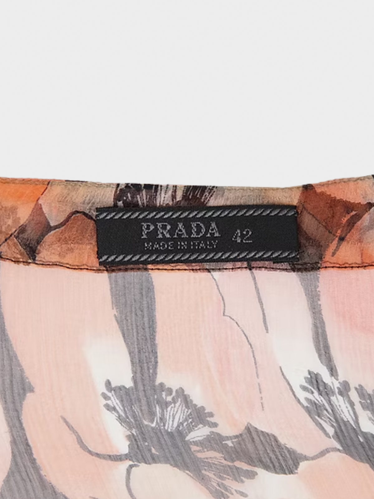 Prada FW 2000 Orange Silk Floral Top