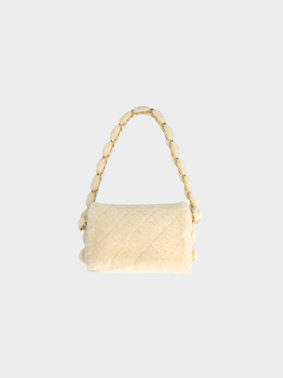Chanel SS 2013 Beige Shearling Flap Bag