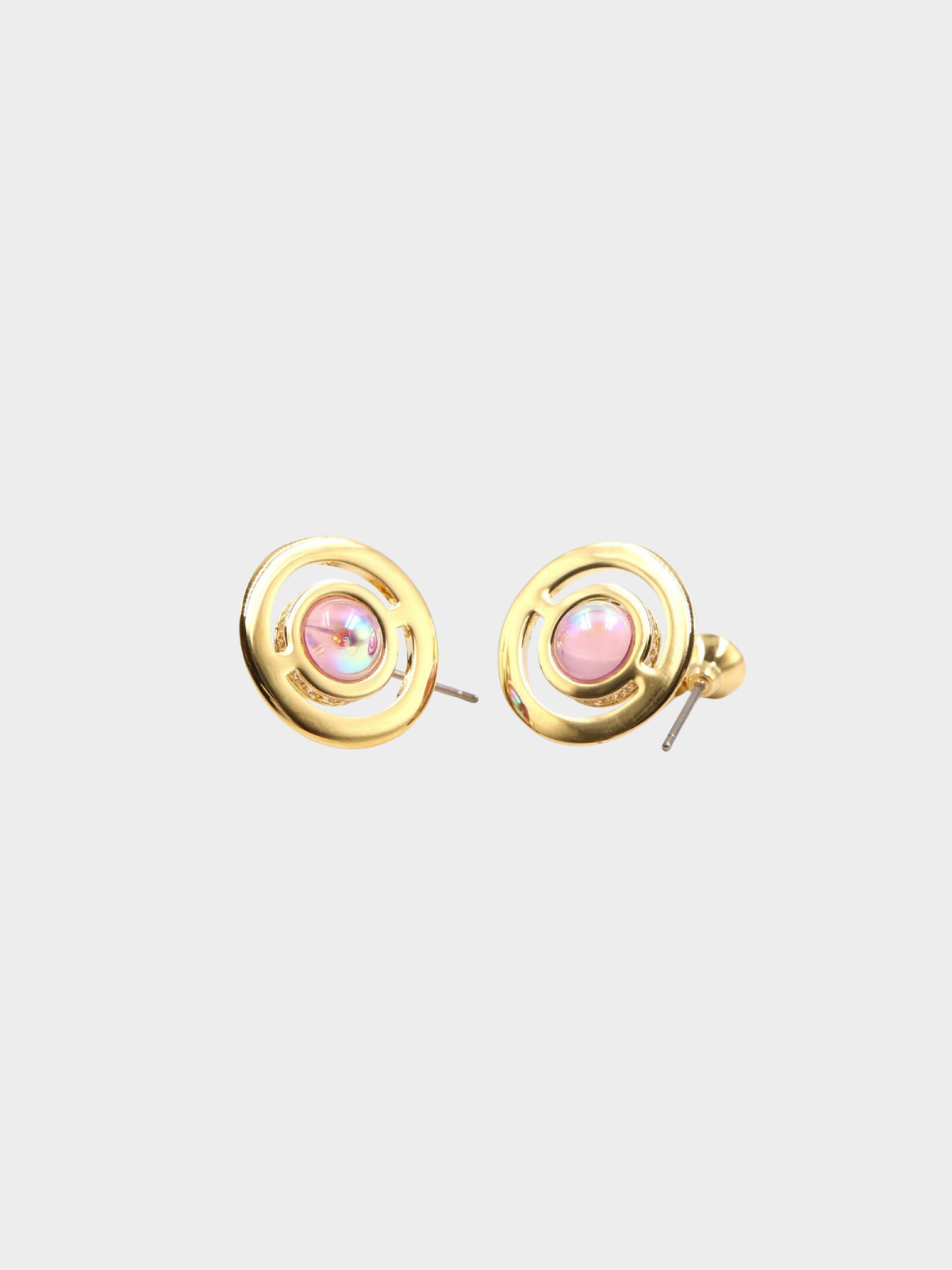 Vivienne Westwood 2000s Gold and Pink Orb Drop Earrings