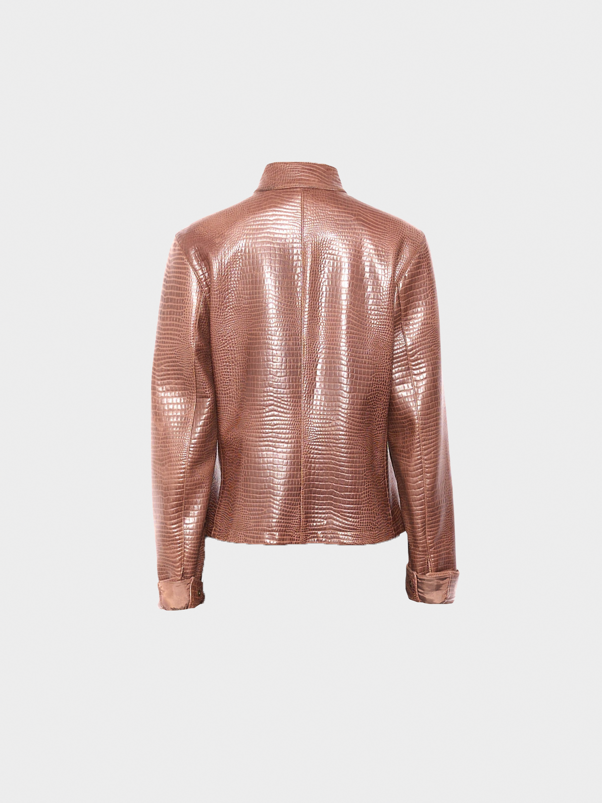 Ralph Lauren Sport 2000s Brown Embossed Leather Jacket