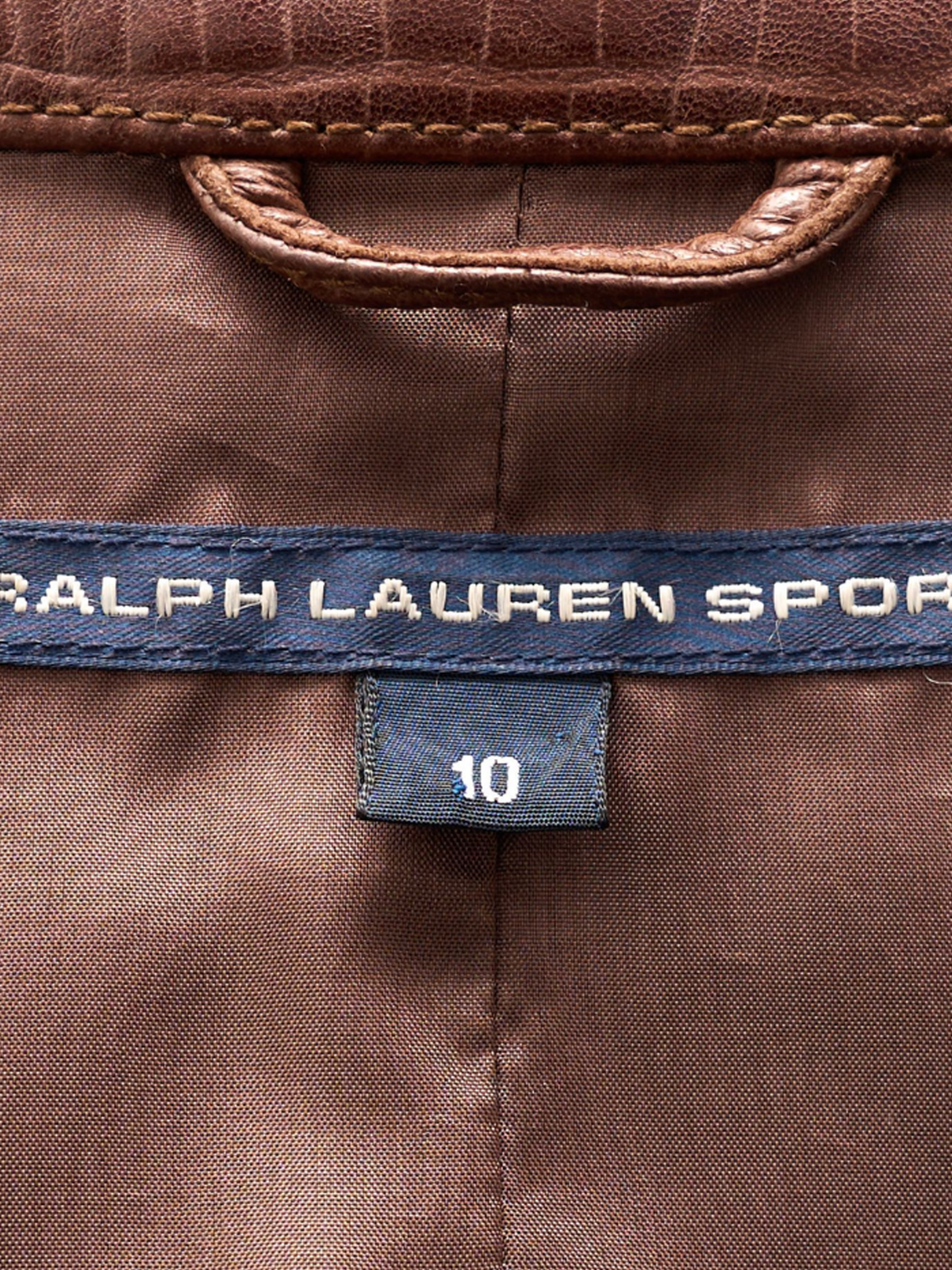 Ralph Lauren Sport 2000s Brown Embossed Leather Jacket