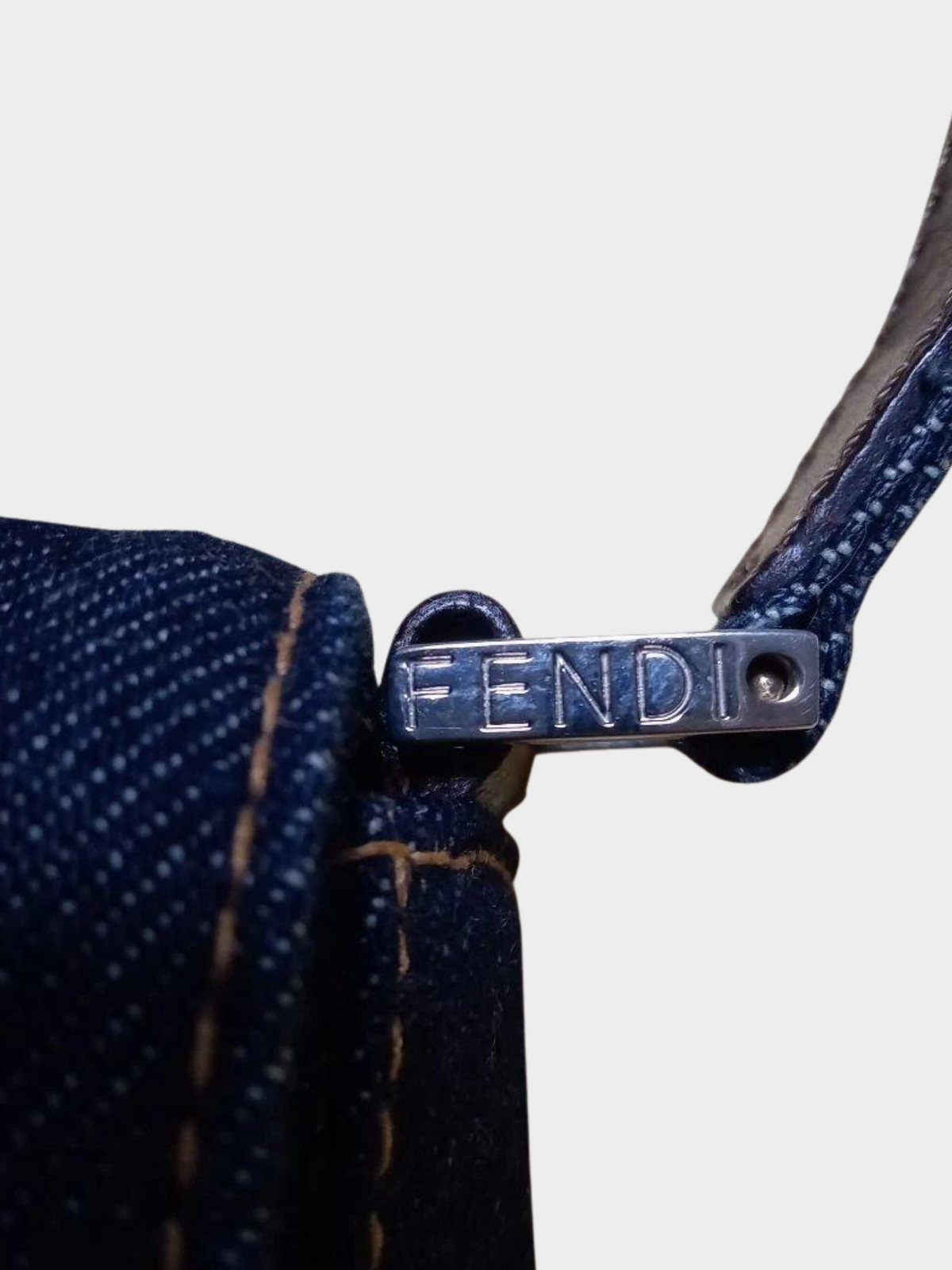 Fendi 2000s Denim Shoulder Pochette Bag