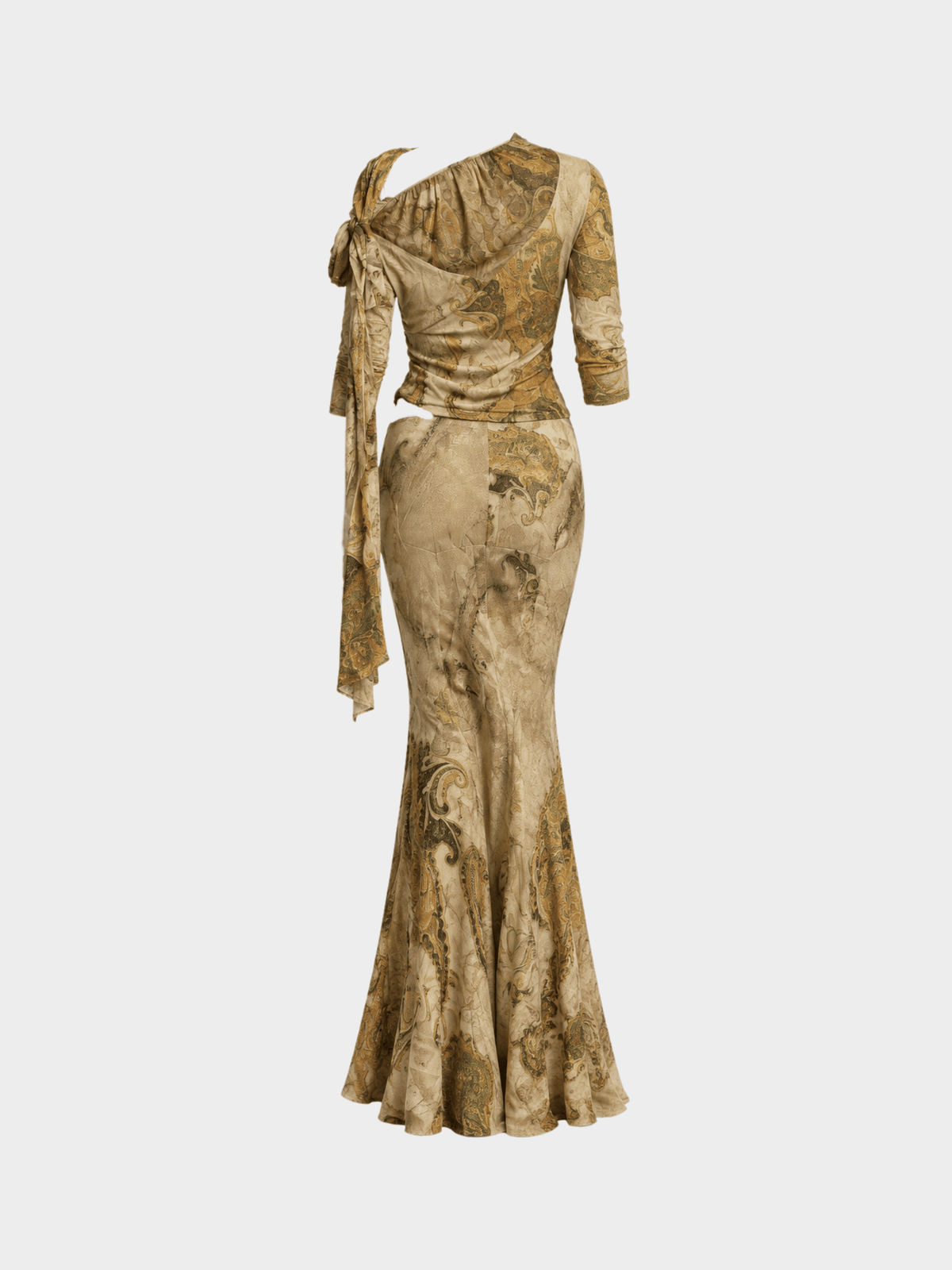 Roberto Cavalli 2000s Gold Printed Silk Set