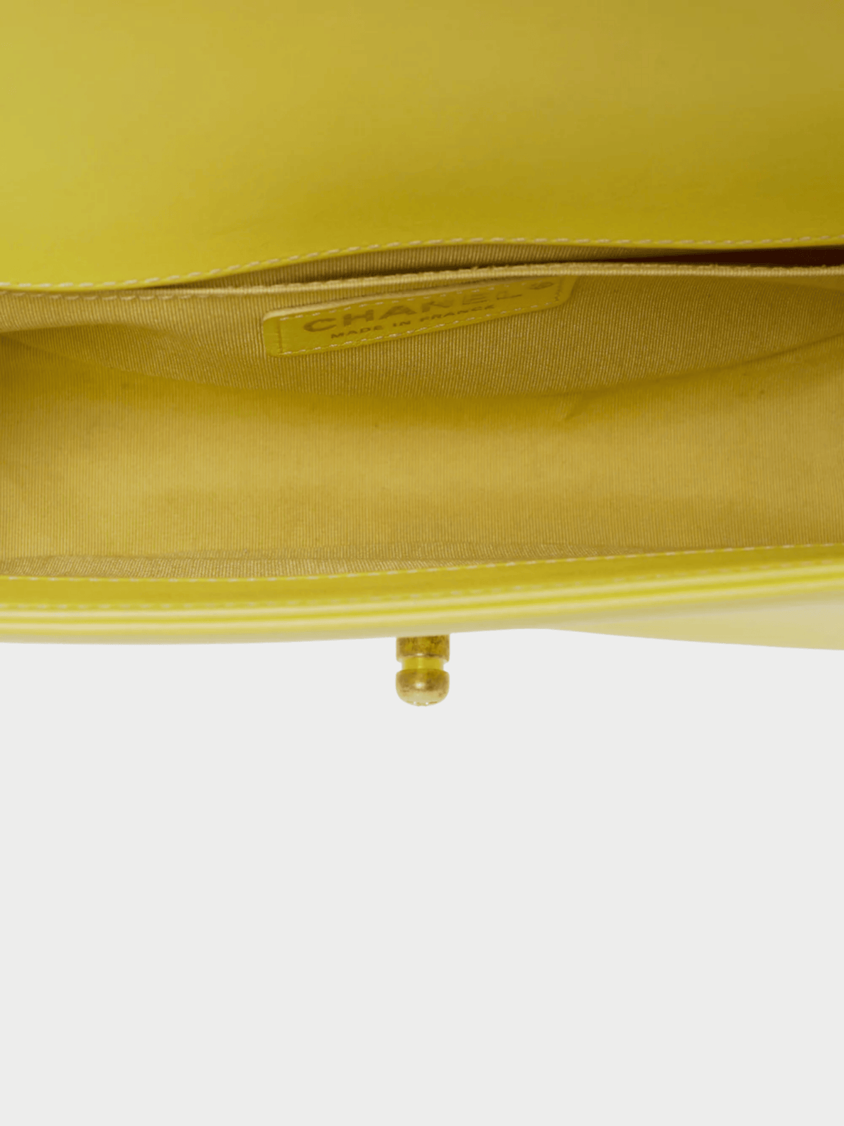 Chanel 2018 Yellow Leather Boy Bag