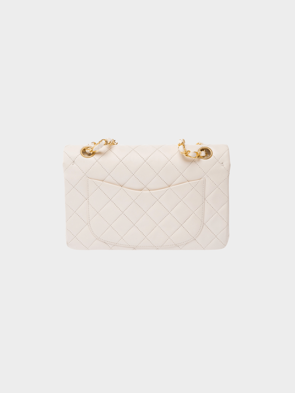 Chanel 1989-1991 Classic White Caviar Quilted Flap Bag
