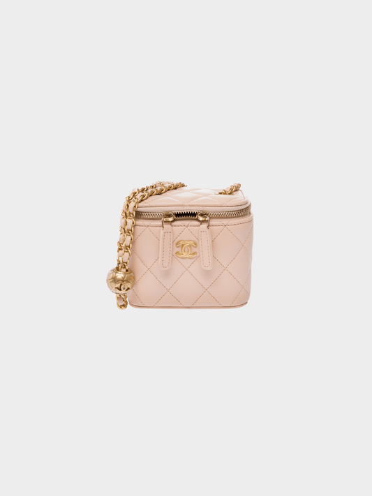 Chanel 2021 Pink Leather Vanity Case
