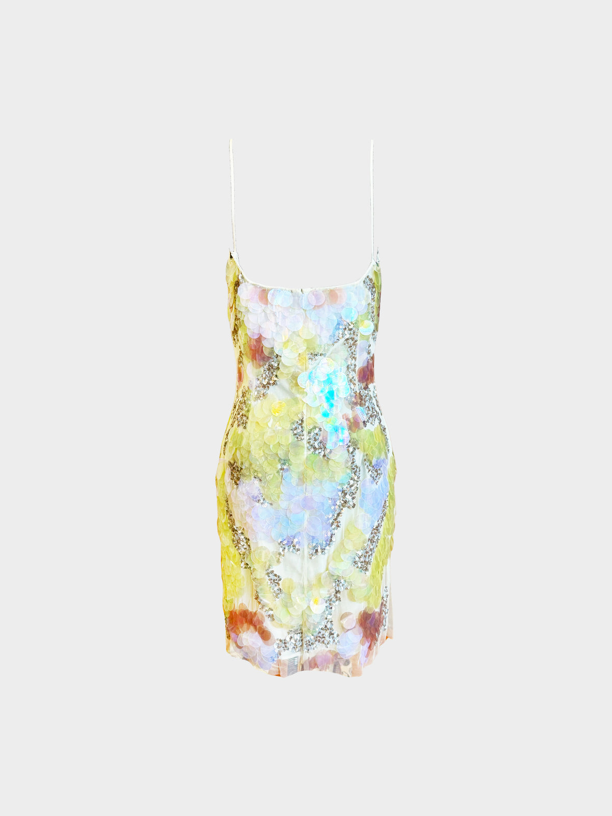 Blumarine 2000s Blugirl Multicolor Iridescent Sequined Polyamide Mesh Dress