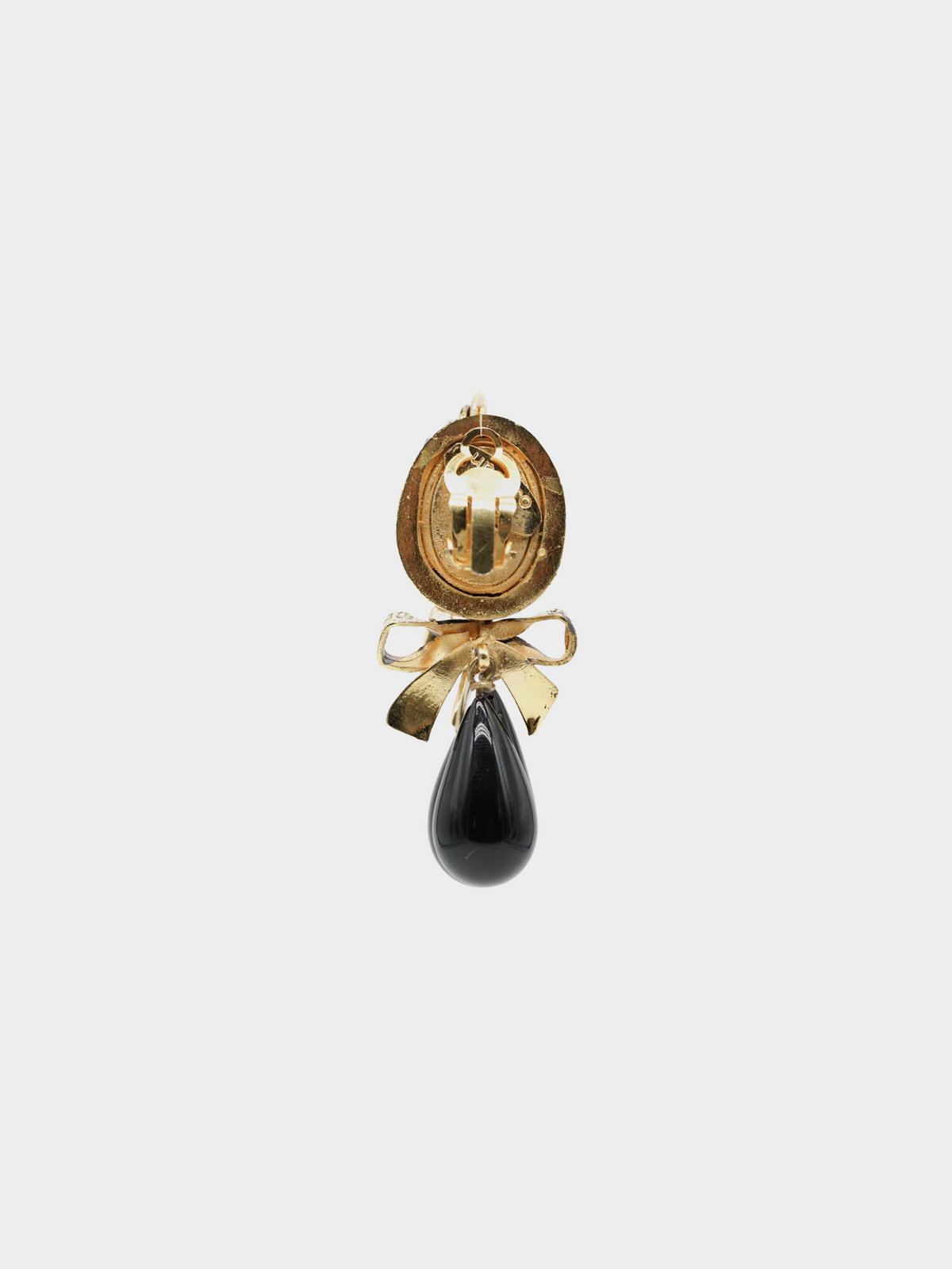 Emanuel Ungaro 1990s Black and Gold Clip-on Earrings